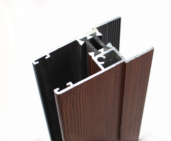 6063 6061 6060 Standard Aluminium Extrusion Profiles With Wood Grain Surface Treatment