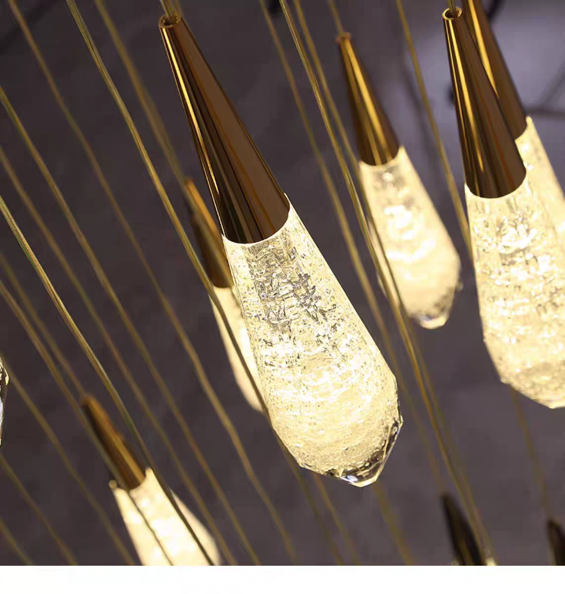 Modern LED 36-Lights Chandelier High Ceiling Hanging Fixture for Entryway