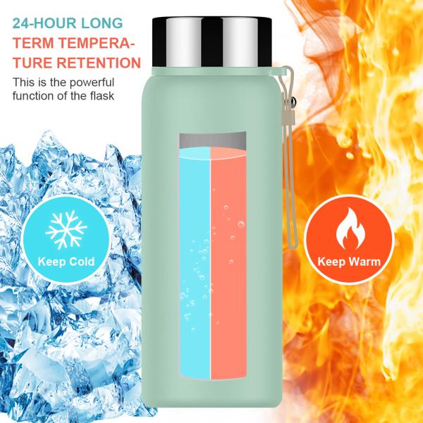 380ml Vacuum Insulated Stainless Steel Double Walled Tumbler Travel Cup Thermo Mug with Rope