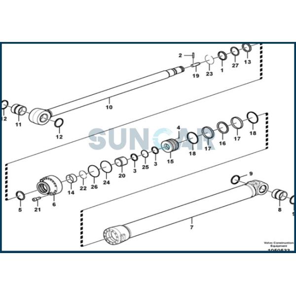 VOE14659268 VOE 14659268 Dipper Arm Cylinder Seal Kit For SUNCARSUNCARVOLVO EC350D