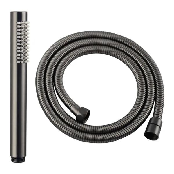 Cylinder-shaped handheld showerhead shower: Spray with a showerhead hose