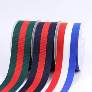 Polyester Custom Logo Print Stripe 1.5 Grosgrain Printed Ribbon