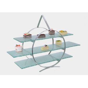 3 - Layer Dim Sum Display Stand for Serving Buffet Food , Melding Green Tined