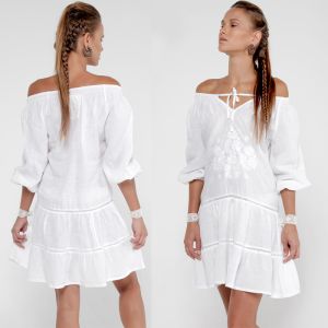 2018 Summer women off shoulder white dress