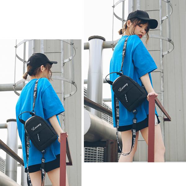 New personality fashion Hong Kong wind mobile phone bag single-shoulder slanting straddle small backpack female backpack