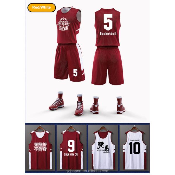 Customized basketball clothes basketball suit club basketball jersey custom made team set uniform