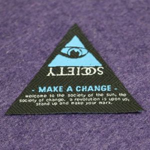 China Customized Woven Apparel Labels Straight Cut Satin Damask , Testex on sale