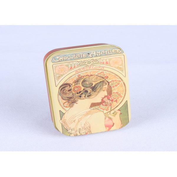 Vintage Design Printed Candy Gift Tins 0.23 MM Tinplate Material With Lid
