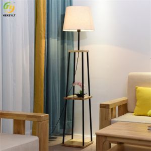 E26 Modern Led Floor Lamp Nordic Fabric And Metal Material Beige
