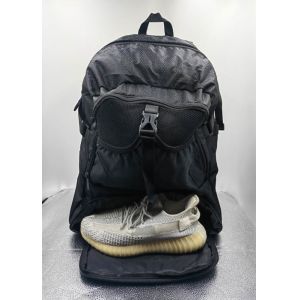 Large Capacity Custom Football Backpack , Black Soccer Backpack With Shoe