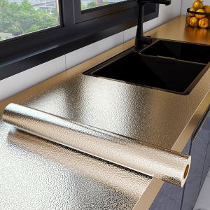 Household Silver Metallic Wallpaper Vinyl 10m-100m Kitchen Splashback Wallpaper