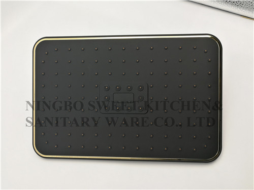 Golden chrome plated shower head hand shower set square overhead shower rain shower bathroom self-cleaning