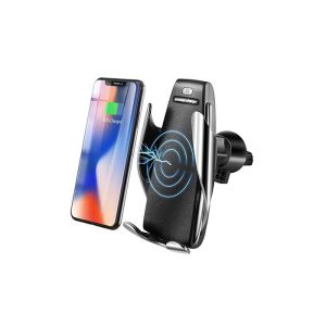White Auto Clamping Vent Mount 10W QI Wireless Car Charger