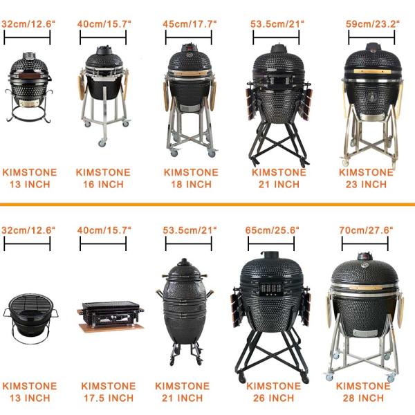 KIMSTONE Large 28 Inch Kamado Grill Outdoor Kitchen Charcoal Barbecue Grill Smokeless Camping Barbecue Grill