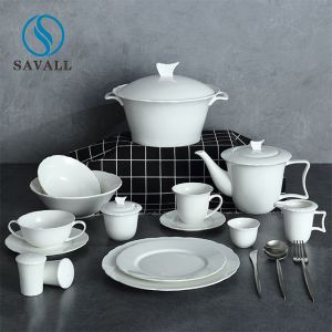 Plain Minimalist Contemporary Plates And Bowls Microwave Safe LFGB Certificate