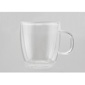 Quality High End Double Walled Glasses With Handles , Double Layer Glass Cup for sale