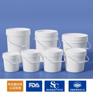 Round 20L 5 Gallon Plastic Pail PP Paint Bucket for Food Grade Thicken Packaging