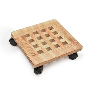 China 30cm Heavy Duty 12 Inch Wood Plant Caddy on sale