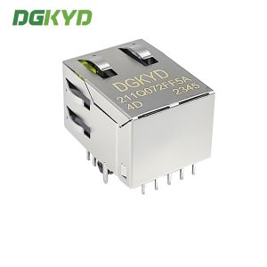 Horizontal RJ45 Interface Gigabit Ethernet Connector Dual Color Light Network