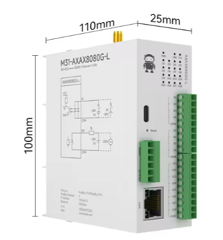 Ebyte M31-AXAX8080G-L Control and Acquisition Modbus RTU Control LoRa Host 8DI