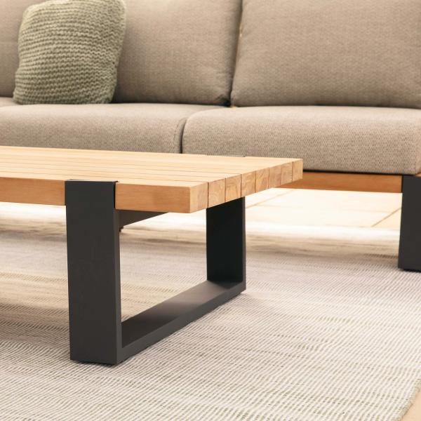 Modern Stylish Teak Wood Outdoor Corner Sofa Lounge Set for Commercial Hotel Villa