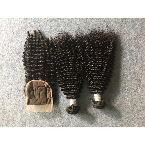 Full and Thick Peruvian Human Hair Weave Unprocessed with Kinky Curly Closure