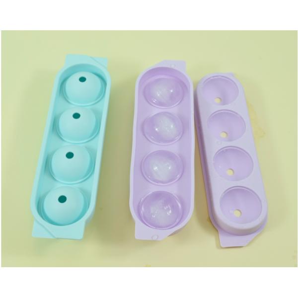Silicone Ice Cream Tools 4 Cavity Portable Crystal Clear Ice Ball Maker for Whiskey