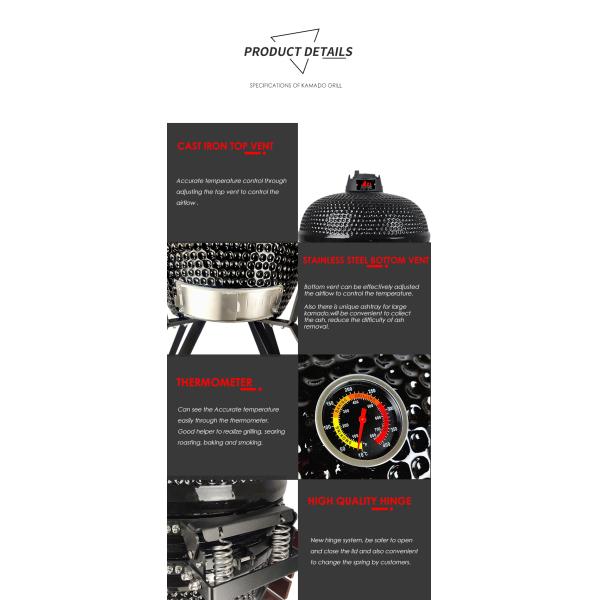 KIMSTONE Barbecue Griller Charcoal Kamado Grill Kamando Asador De Ceramic Komado 21 Smoker Bbq Grill