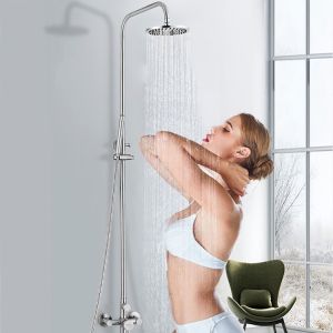 304 316 Brushed Nickel Bathtub Faucet Shower Adjustable Height