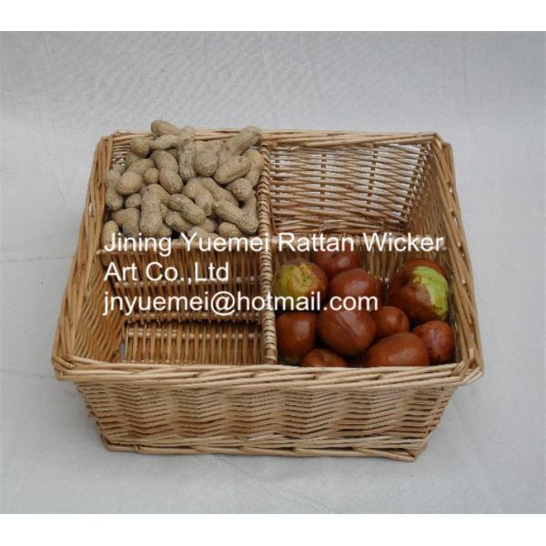 Buy 2016 new square shape wicker living room table storage basket 4 partitions at wholesale prices