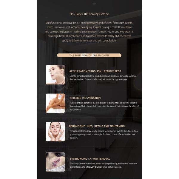 4 in 1ipl rf nd yag laser multifunction hair removal skin rejuvenation treatment machine