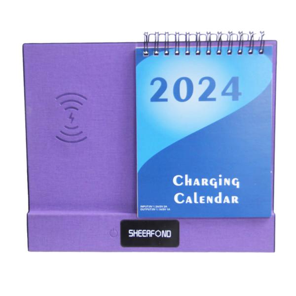 Buy High Quality Customized 2024 Mini  Art Digital Desk -365-Day-Charging Wireless Charger Calendar at wholesale prices