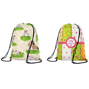 Promotional Printed Sports Drawstring Backpacks Heat Transfer Printing