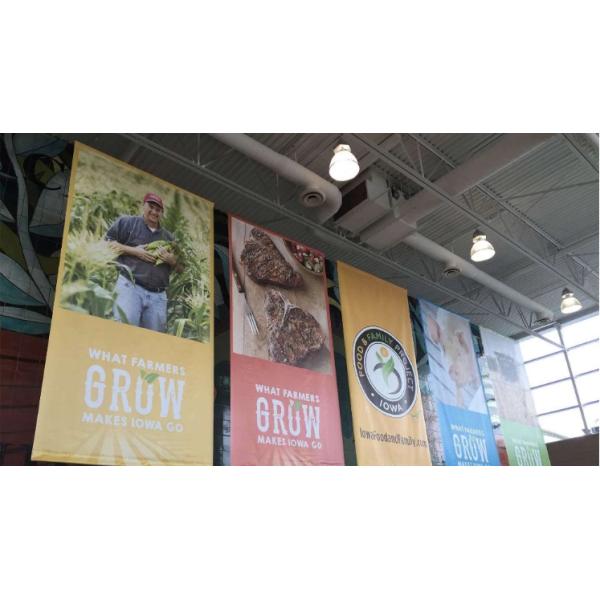 Hanging Personalized Advertising Flags Wind - Resistant Colorful Easy Installation