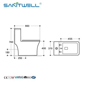 single toilet one piece toilet ceramic toilet seat round shape washdown SWM8617