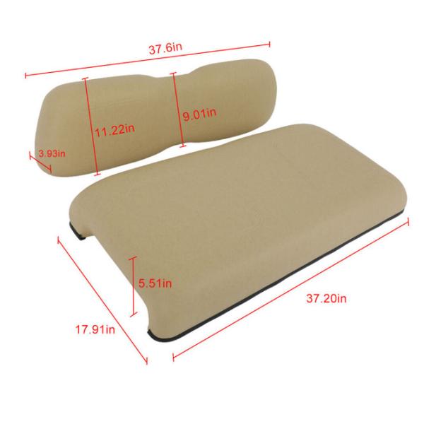 Buy One Beige Front Seat Fits Club Car DS 2000.5 Up Golf Cart Bottom Back Cushion at wholesale prices