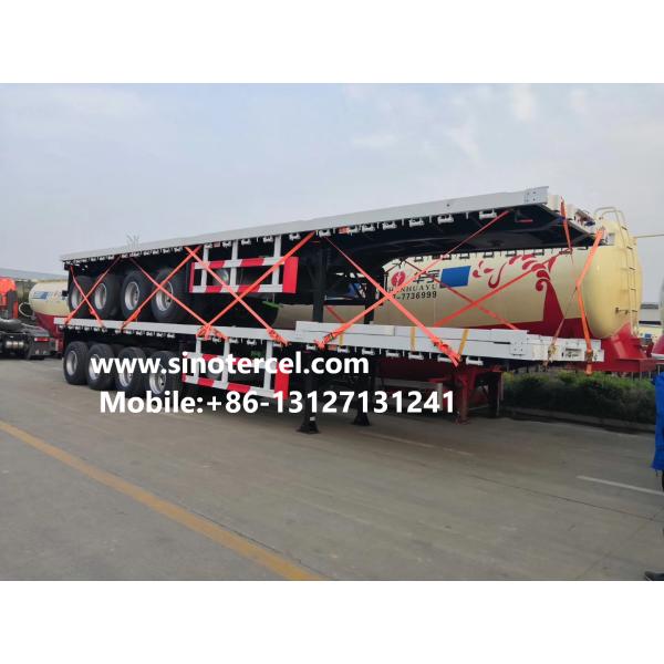 4 Axles Flat Bed Semi Trailer Strong Bearing Stable Single Axle Can Be Lifted 50