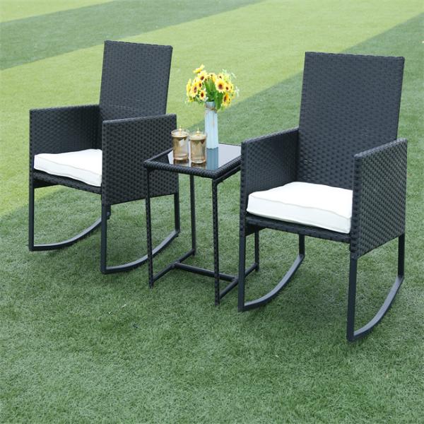 PE Rattan Woven 3 Set Table Chair Hot Sale Best Design swing chair Outdoor Furniture Set High Quality 300 Kg Capacity