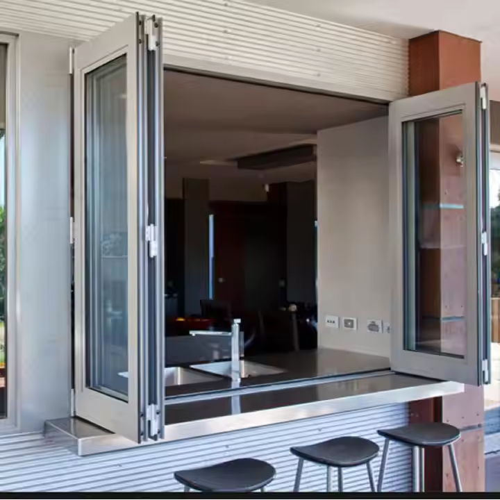 Hearth-Adjacent Folding Window Solution Providing Supplemental Ventilation