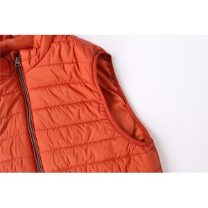 Windproof lightweight orange Mens Black Puffer Gilet 100% Polyester