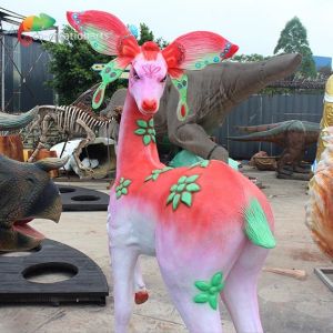 Lighting Customizable Fiberglass Deer For Theme Park