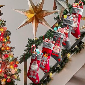 Christmas Stockings Unique 3D Gnomes Xmas Stockings Santa Claus Fireplace