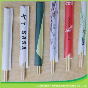 Custom Printed Logo Natural Disposable 23 cm Bamboo Round Chopsticks
