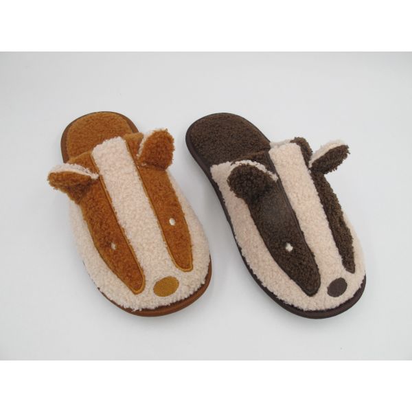 OEM Designs Winter Womens House Slippers Animal Style With 3D Trims