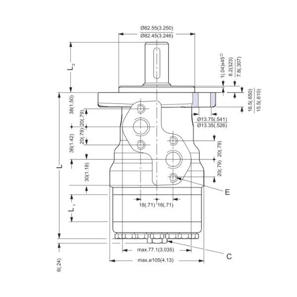 2 Flange Low Speed High Torque Hydraulic Motor 25mm Shaft Size For Construction Equipment