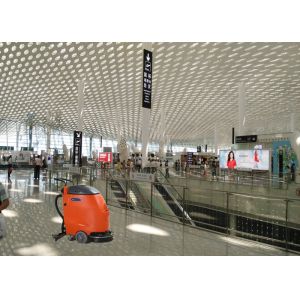 Quality Electrical Wire Airport Walk Behind Auto Scrubber Orange Color PLC Control for sale