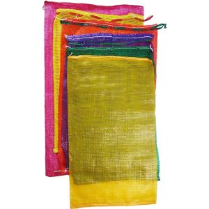Yellow Round Leno 50lb Onion Garlic Net Bag Mesh Bags for Fruits and Vegetables