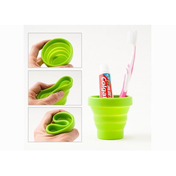 100% Silicone Travel Cup , Retractable Silicone Collapsible Cup With Customized Logo