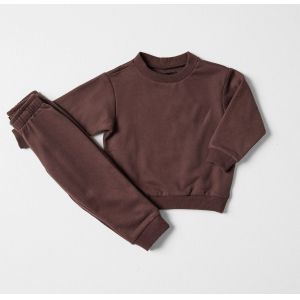 2 PCS Pullover Sweat Shirt Neutral Kids Fleece Sweatshirt Set Long Sleeve