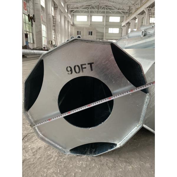 Buy 90FT Transmission Electric Power Steel Pole Dodecagonal Galvanized Q460 at wholesale prices